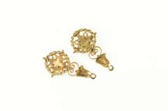 14K Yellow Gold Malachite Dangle Stud Enhancer Earring Jackets