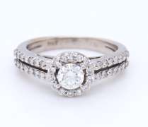 Elegant White Gold Diamond Halo Ring