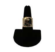 Contemporary Handmade Italian 14k Gold Signet Ring with Noble Panther