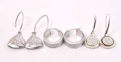 Collection of Crystalized Earrings in Sterling Silver