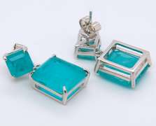 Sterling Silver Cubic Zirconia Dangle Earrings