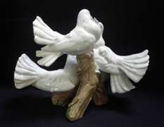 Trio of Love Birds 12inc Porcelain