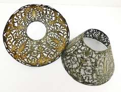 Rare Set of 4 Antique French Metal Lamp Shades