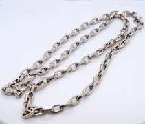 Italian Style White Gold oval Link Chain Necklace