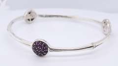 John Hardy Bamboo Collection Three Station Amethyst Bracelet
