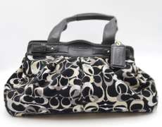 Coach Mia Velvet Optic Black Leather Lurex Carryall