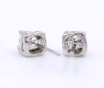 Sparkling White Gold Pave Diamond Stud Earrings