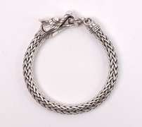 Lovely French Made, Impressive Dragon Head Bracelet in Sterling Silver
