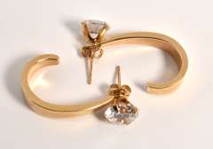 Nice CZ Studs with Gold Enhancers