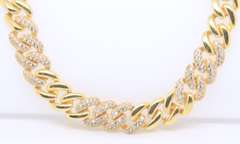 Sterling Silver Cubic Zirconia Curb Link Necklace