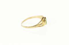10K Yellow Gold Ornate Retro Oval Peridot Child's Baby Midi Ring