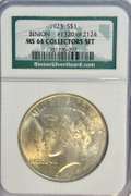 Near Gem BU 1923 Peace Silver Dollar. NGC MS64 Collectors Set