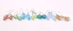 Collection of Art Glass Earrings in Sterling Silver