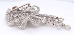 Eyecatching Platinum 14.13ctw Diamond Brooch w Silver Pendant Finding
