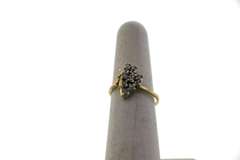 Stepped Square Diamond Cluster Ring with 14k Gold