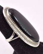 Large Black Onyx Ring in Sterling Silver