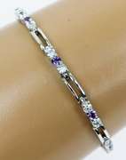 Pretty Sterling Amethyst & Cubic Zirconia Bracelet