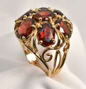 Bold Garnet Cluster Ring