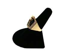 Contemporary Handmade Italian 14k Gold Signet Ring with Noble Panther