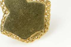 14K Yellow Gold 1960's Ornate Engagement Ring Filigree Charm/Pendant