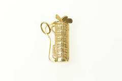 14K Yellow Gold 3D Articulated Golf Club Bag Golfer Charm/Pendant