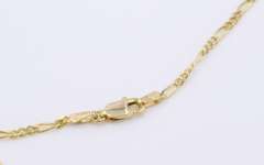 Simple Yellow Gold Figaro Link Chain Necklace