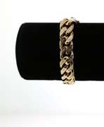 Oriental 14k Gold Handmade Curb Chain Bracelet