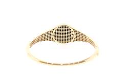 Charming Onyx Spotted 14k Gold Panther Handmade Italian Bangle Bracelet with Cubic Zirconias