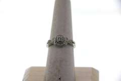 Brilliant Halo Diamond Ring with 14k White Gold