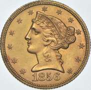 1856 $5 Liberty Head Gold Half Eagle