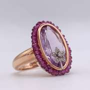 14kt Gold, Amethyst, & Diamond Cocktail Ring