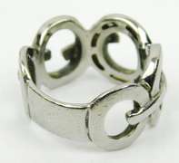Impressive Sterling Ring with Clear Stones, 6.5
