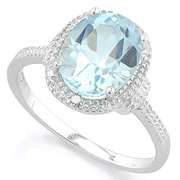 3.24 CT BABY SWISS BLUE TOPAZ & DIAMOND 925 STERLING SILVER RING