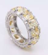 Sterling Silver Princess Cut Yellow Cubic Zirconia Band
