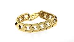 Modern 14k Gold Handmade Italian Curb Chain Bracelet
