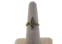 Glimmering Diamond Cluster Ring with 14k Gold