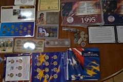 Lot Of Various Coins/Displays/Token/Medal Lot. Contains No Gold.