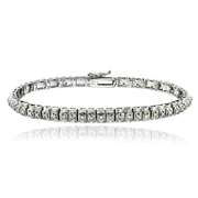Silver Tone 1/2 Ct Diamond Studded Tennis Bracelet