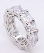 Sterling Silver Princess Cut Cubic Zirconia Band