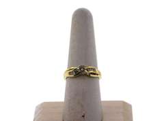 Wonderful Sole Diamond Ring with side Baguette Diamonds and 13k Gold