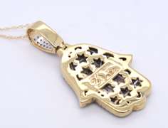 Dadwani Hamsa 10KT Fancy Diamond Pendant on Chain