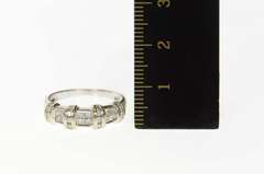 14K White Gold 0.56 Ctw Princess Diamond Wedding Band Ring