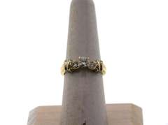 Regal Three Stone Diamond Ring with 14k Gold