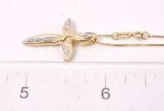 Delicate Diamond Cross Pendant Necklace in 14K/10K Yellow Gold