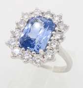 GIA Certified Unheated Blue Sapphire Ring