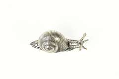 Sterling Silver 3D Ornate Detailed Snail Shell Animal Figurine