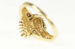 14K Yellow Gold 0.55 Ctw Marquise Diamond Bypass Engagement Ring