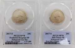 2 US Quarters 2017-S, F. Douglass & Ellis Island, SP-70