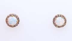 Beautiful Synthetic and Opal Yellow Gold Stud