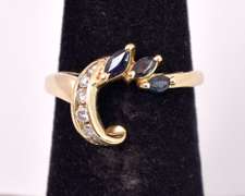 Brilliant Blue Sapphire and Diamond Bracelet in 14K Yellow Gold